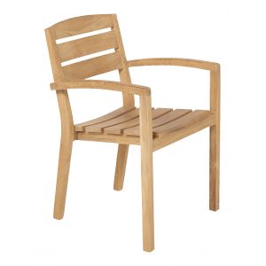 Traditional teak Carlos stacking chair - afbeelding 1