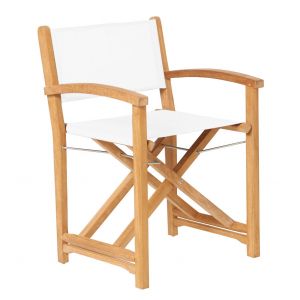Traditional teak Kate director chair white - afbeelding 1