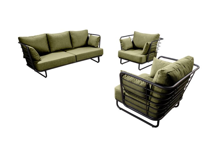 Yoi Taiyo 3-delige sofa loungeset (excl tafels) - emerald green  kussenset - afbeelding 1