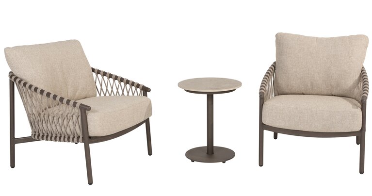 4so Allora 3-delige loungeset compact rope - frame terra - afbeelding 1