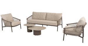 4so Allora 3-delige sofa loungeset rope - frame terra - afbeelding 5