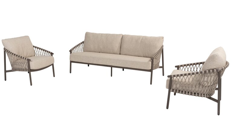 4so Allora 3-delige sofa loungeset rope - frame terra OP=OP - afbeelding 1