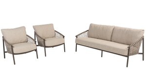 4so Allora 3-delige sofa loungeset rope - frame terra SHOWROOMVERLATER - afbeelding 2