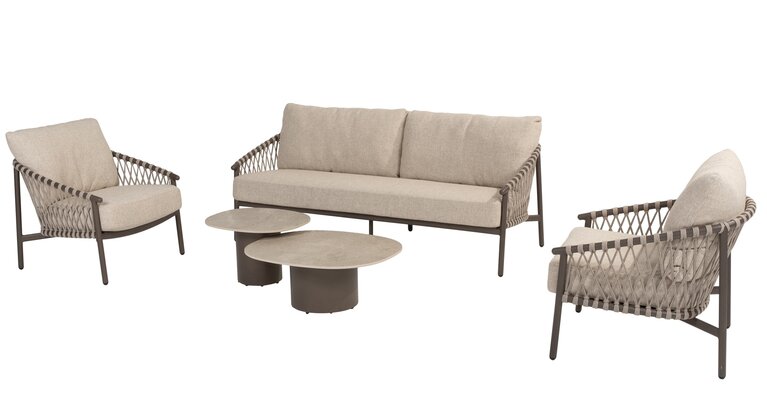 4so Allora 3-delige sofa loungeset rope - frame terra SHOWROOMVERLATER - afbeelding 5