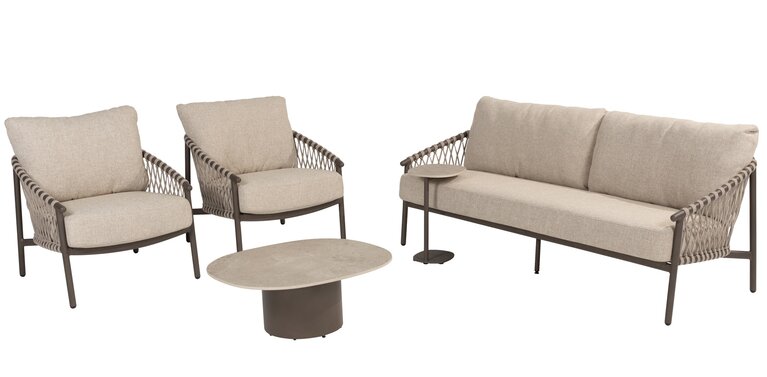 4so Allora 4-delige sofa loungeset rope - frame terra - afbeelding 2
