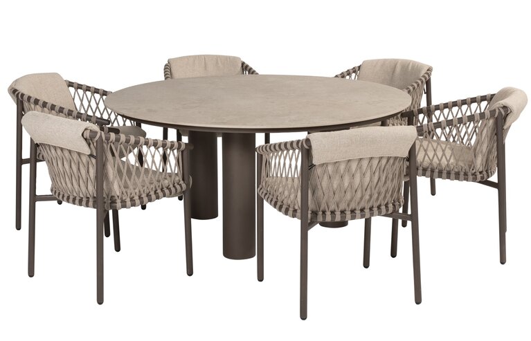 4so Allora 7-delige dining set dining - Arizona round table showroomverlater - afbeelding 1