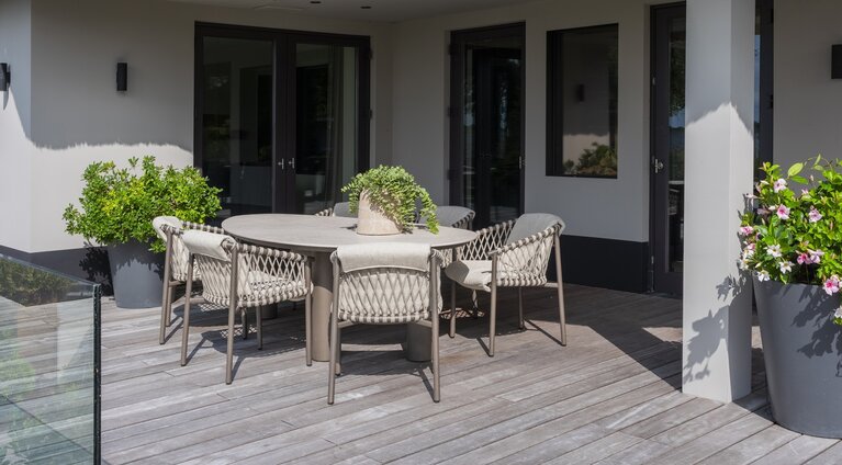 4so Allora 7-delige dining set rond teak - afbeelding 6