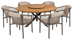 4so Allora 7-delige dining set rond teak