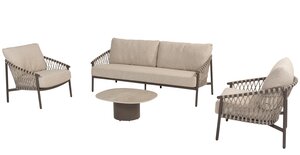 4so Allora loungebank 3-zits rope - frame terra - afbeelding 3