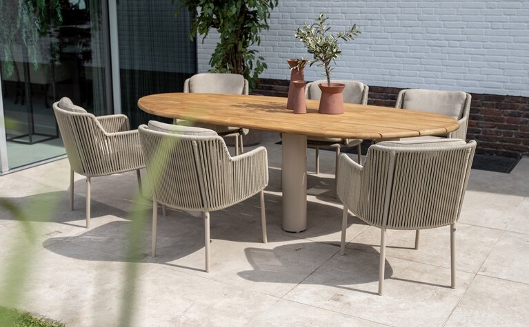 4so Bernini dining tuinstoel latte - Volga amber - afbeelding 7