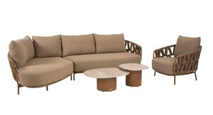4so Biarritz 2-delige loungebank met island en living chair rope - frame amber - afbeelding 6