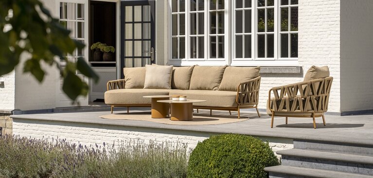 4so Biarritz 2-delige loungebank met island rope - frame amber Op=Op - afbeelding 8