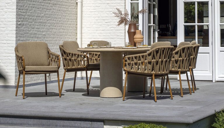 4so Biarritz 7-delige dining set ovaal Hampton rope - frame amber - afbeelding 10