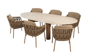 4so Biarritz 7-delige dining set ovaal rope - frame amber - afbeelding 2