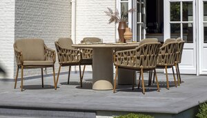 4so Biarritz 9-delige dining set ovaal Hampton rope - frame amber - afbeelding 10