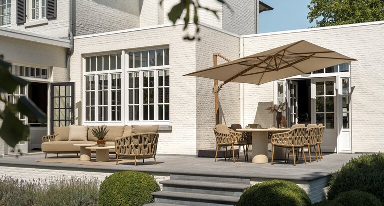 4so Biarritz loungeset incl Hampton coffeetables rope - frame amber - afbeelding 8