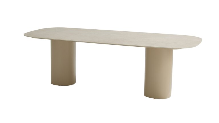 4so Bosco dining tafel 240x105cm keramiek - aluminium latte