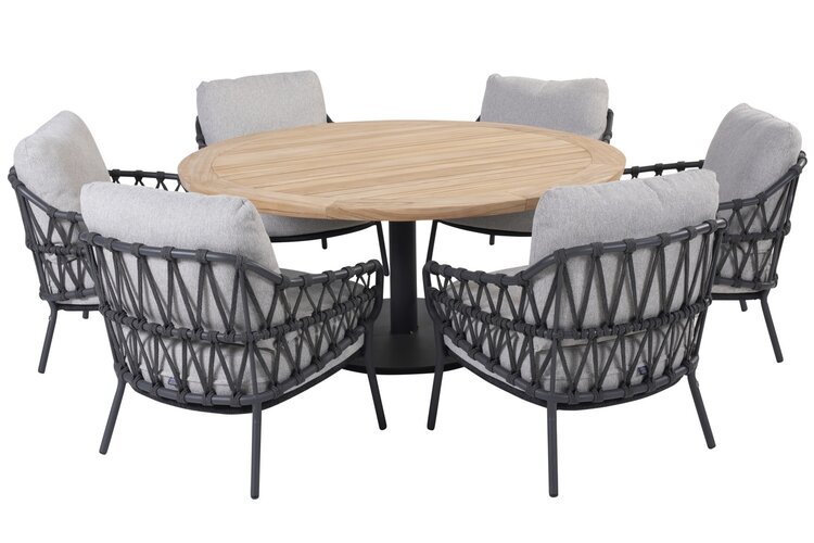 4so Calpi 7-dlg low dining tuinset rope