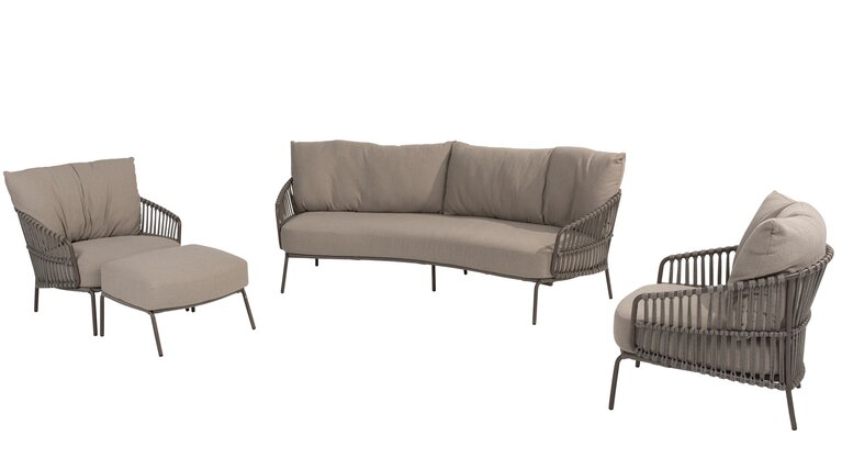 4so Capalbio 4-delige sofa loungeset curved  rope - frame terre