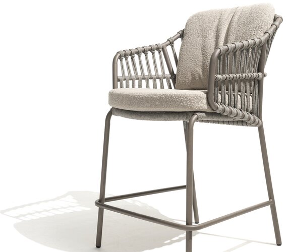 4so Capalbio  7-delige counter set chair high dining rope - frame terre op=op - afbeelding 5