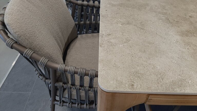 4so Capalbio  7-delige counter set chair high dining rope - frame terre op=op - afbeelding 2