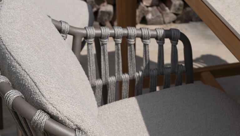 4so Capalbio  7-delige dining set pebble organic ceramic rope SHOWROOMVERLATER - afbeelding 5