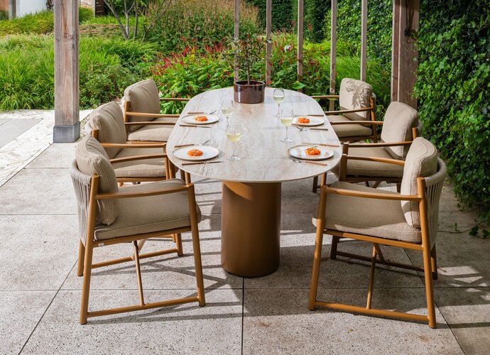 4so Colorado dining tuintafel oval 240x105cm keramiek amber - afbeelding 3