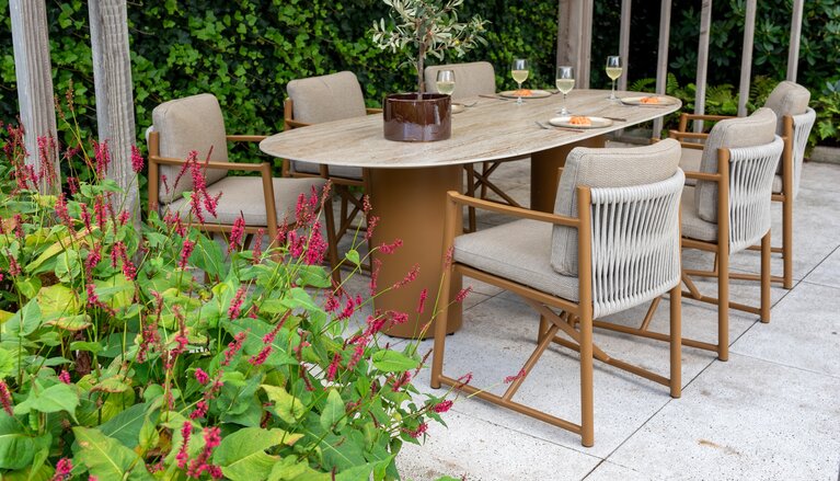 4so Colorado dining tuintafel oval 240x105cm keramiek amber - afbeelding 4