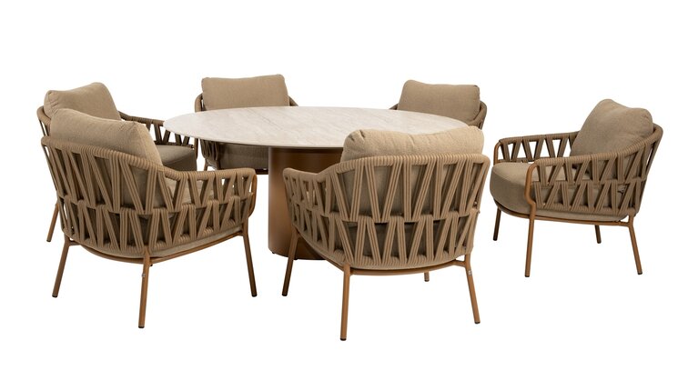 4so Colorado low dining tuintafel rond160cm keramiek amber - afbeelding 3