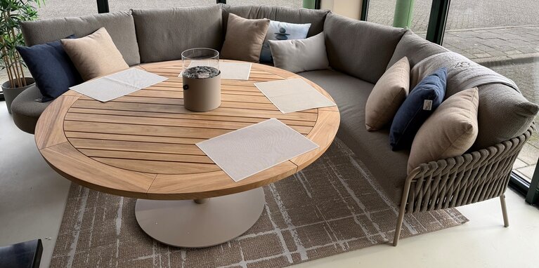 4so Comino 4-delige organische low dining hoekloungeset 160cm  SHOWROOMVERLATER