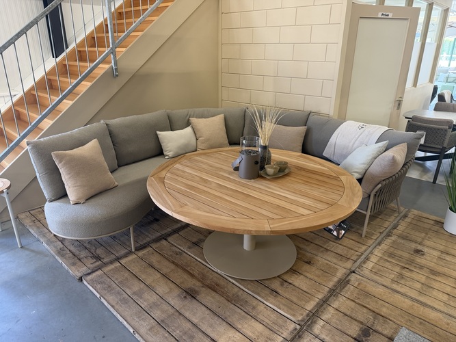 4so Comino 4-delige organische low dining hoekloungeset 160cm SHOWROOMVERLATER