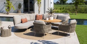 4so Comino 5-delige organische low dining hoekloungeset latte  - afbeelding 4