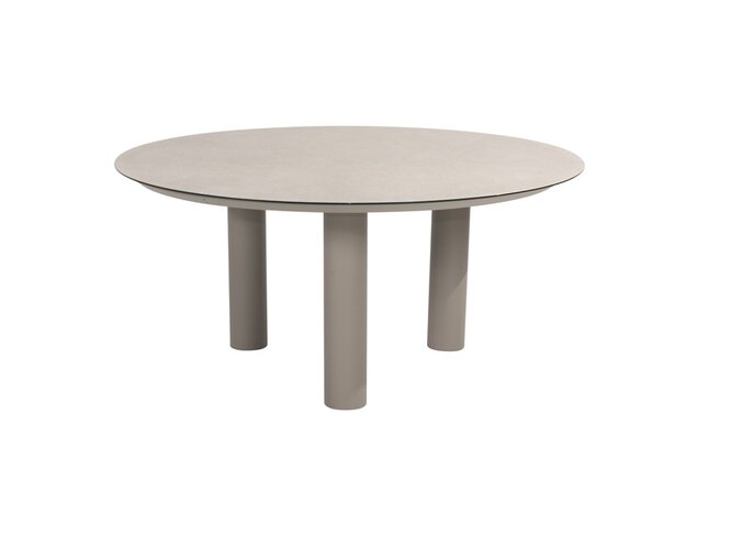4so Donato low dining tuintafel 160cm rond ceramic printed latte