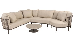 4so Ezra hoekloungebank - loungeset 4dlg incl coffeetable keramiek rope - frame terre - afbeelding 1