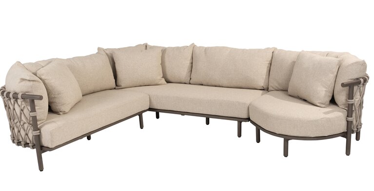 4so Ezra hoekloungebank - loungeset 4dlg incl coffeetable keramiek rope - frame terre - afbeelding 2