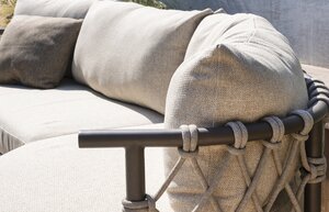 4so Ezra loungebank - loungeset 4dlg incl loungechair en coffeetable rope - frame terre - afbeelding 5