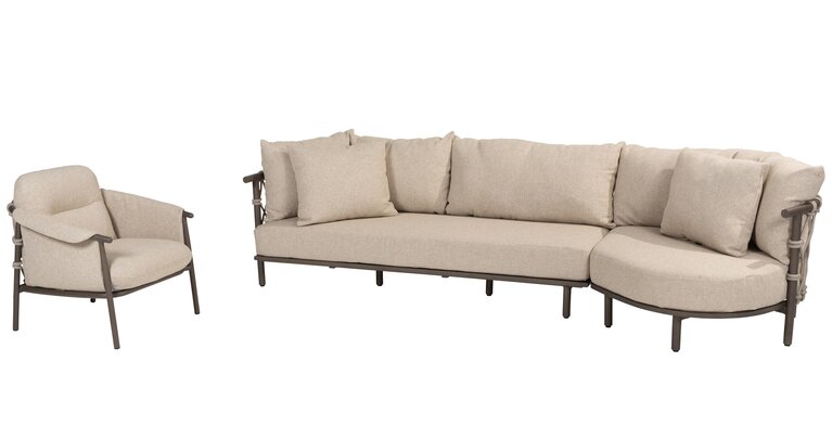 4so Ezra loungebank xl - loungeset 2dlg rope - frame terre - afbeelding 2