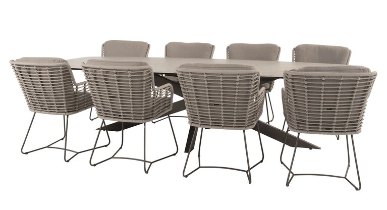 4so Fabrice 9-delige diningset keramiek - rope - frame terre - afbeelding 1