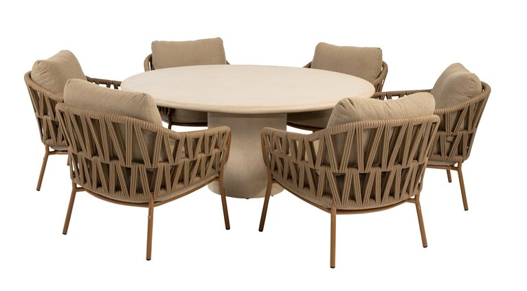 4so Hampton low dining tuintafel rond 160cm Mortex - afbeelding 2