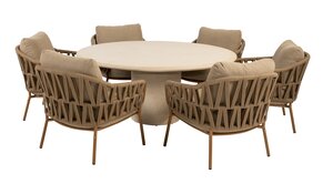 4so Hampton low dining tuintafel rond 160cm Mortex - afbeelding 2