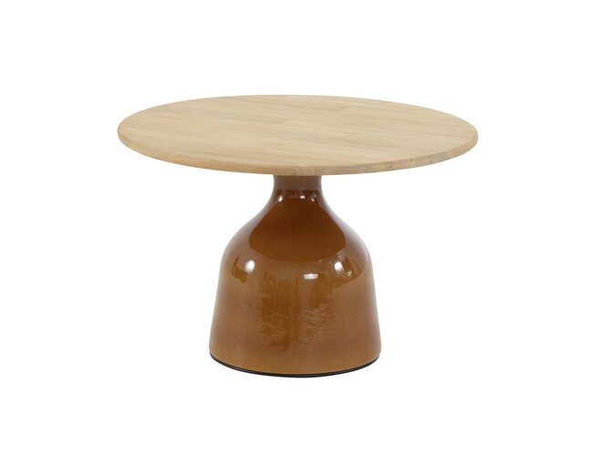 4so June coffeetable 60cm rond ceramic amber -teak