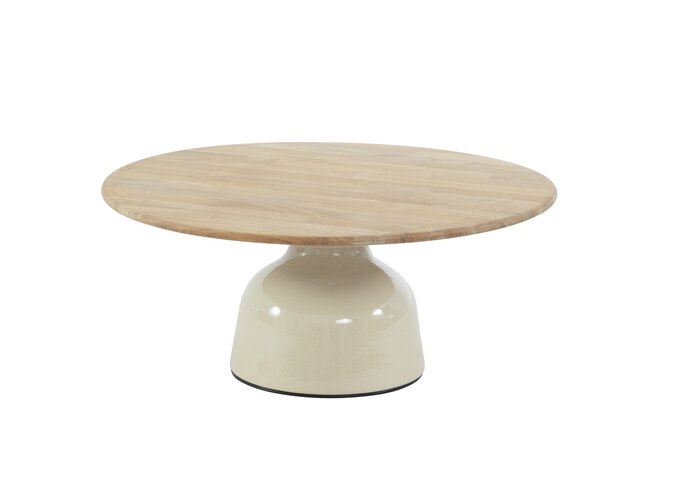 4so June coffeetable 80cm rond ceramic-teak - afbeelding 1