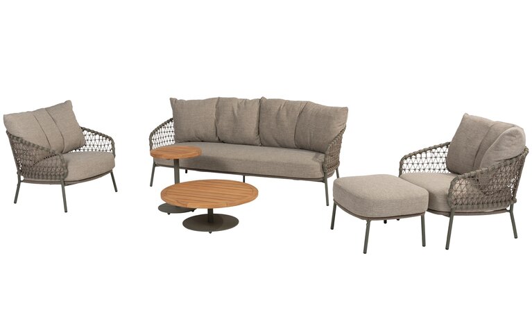 4so Jura 3-delige loungeset rope - frame olive op=op - afbeelding 4