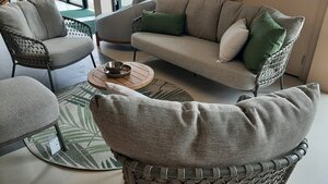 4so Jura 3-delige sofa loungeset rope - frame olive op=op - afbeelding 1
