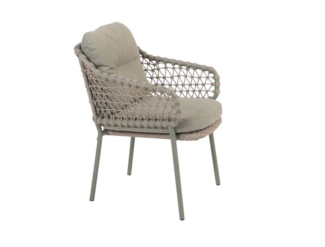 4so Jura 5-delige dining set rond rope - frame olive showroomverlater - afbeelding 4