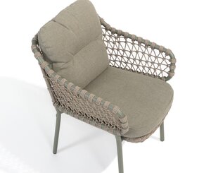 4so Jura 5-delige dining set rond rope - frame olive showroomverlater - afbeelding 7