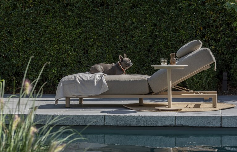 4so Madeira sunbed matt latte incl kussen boucle flat - afbeelding 3