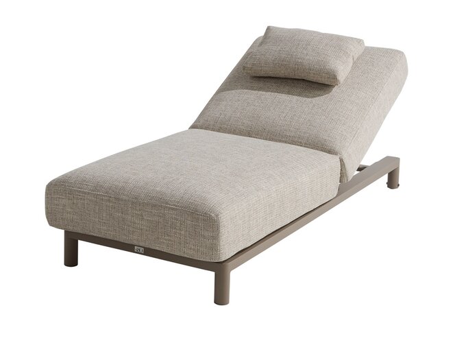 4so Madeira sunbed mocca incl kussen ibiza maroon - afbeelding 1