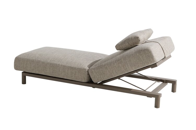 4so Madeira sunbed mocca incl kussen ibiza maroon - afbeelding 3