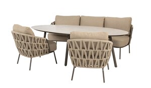 4so Mallorca 4-delige low dining set ovaal terre - afbeelding 2